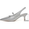 imageMostrin Kitten Heels for Women Slingback Heels Pointed Closed Toe Heels Slip On Dress Pumps Shoes Low Womens Pumps for Dating Party WorkingSilver