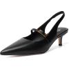 imageMostrin Kitten Heels for Women Slingback Heels Pointed Closed Toe Heels Slip On Dress Pumps Shoes Low Womens Pumps for Dating Party WorkingBlack