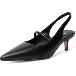 imageMostrin Kitten Heels for Women Slingback Heels Pointed Closed Toe Heels Slip On Dress Pumps Shoes Low Womens Pumps for Dating Party WorkingBlack