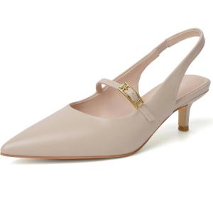 imageMostrin Kitten Heels for Women Slingback Heels Pointed Closed Toe Heels Slip On Dress Pumps Shoes Low Womens Pumps for Dating Party WorkingNude