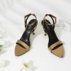 imageMostrin Heels for Women Strappy Heels Lace Up Ankle Strap Heels Pointed Open Toe Heels Stiletto High Heeled Sandals for Prom Party DailyGold