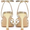 imageMostrin Strappy Heels for Women Lace Up Ankle Strap Heels Round Open Toe Heels Stiletto High Heels Womens Heeled Sandals for Prom Party DailyGold