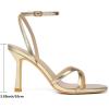 imageMostrin Strappy Heels for Women Lace Up Ankle Strap Heels Round Open Toe Heels Stiletto High Heels Womens Heeled Sandals for Prom Party DailyGold