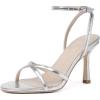 imageMostrin Strappy Heels for Women Lace Up Ankle Strap Heels Round Open Toe Heels Stiletto High Heels Womens Heeled Sandals for Prom Party DailySilver