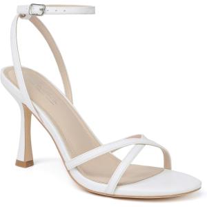 imageMostrin Strappy Heels for Women Lace Up Ankle Strap Heels Round Open Toe Heels Stiletto High Heels Womens Heeled Sandals for Prom Party DailyWhite