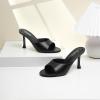 imageMostrin Kitten Heels for Women Round Toe Heels With Bow Vintage Mules Sexy Slip on Stiletto Backless Sandals for Party DailyBlack Pu