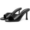 imageMostrin Kitten Heels for Women Round Toe Heels With Bow Vintage Mules Sexy Slip on Stiletto Backless Sandals for Party DailyBlack Pu