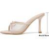 imageMostrin Kitten Heels for Women Round Toe Heels With Bow Vintage Mules Sexy Slip on Stiletto Backless Sandals for Party DailyNude