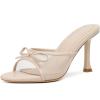 imageMostrin Kitten Heels for Women Round Toe Heels With Bow Vintage Mules Sexy Slip on Stiletto Backless Sandals for Party DailyNude
