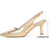 imageMostsrin Kitten Heels for Women Slingback Pointed Closed Toe Heels Womens Pumps Shoes for Wedding Party CommutingGold