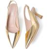 imageMostsrin Kitten Heels for Women Slingback Pointed Closed Toe Heels Womens Pumps Shoes for Wedding Party CommutingGold