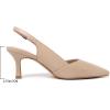 imageMostsrin Kitten Heels for Women Slingback Pointed Closed Toe Heels Womens Pumps Shoes for Wedding Party CommutingNude