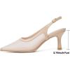 imageMostsrin Kitten Heels for Women Slingback Pointed Closed Toe Heels Womens Pumps Shoes for Wedding Party CommutingNude Mesh