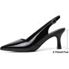 imageMostsrin Kitten Heels for Women Slingback Pointed Closed Toe Heels Womens Pumps Shoes for Wedding Party CommutingPatent Black