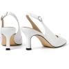 imageMostsrin Kitten Heels for Women Slingback Pointed Closed Toe Heels Womens Pumps Shoes for Wedding Party CommutingWhite