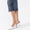 imageMostsrin Kitten Heels for Women Slingback Pointed Closed Toe Heels Womens Pumps Shoes for Wedding Party CommutingWhite