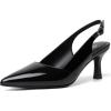 imageMostsrin Kitten Heels for Women Slingback Pointed Closed Toe Heels Womens Pumps Shoes for Wedding Party CommutingPatent Black