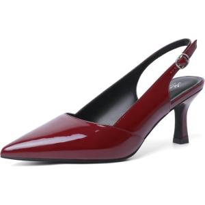 imageMostsrin Kitten Heels for Women Slingback Pointed Closed Toe Heels Womens Pumps Shoes for Wedding Party CommutingBurgundy