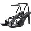 imageMostrin Strappy Heels for Women Square Open Toe Heeled Sandals Ankle Strap Sexy Stiletto High Heels for Party Prom Dating WeddingBlack