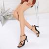 imageMostrin Strappy Heels for Women Square Open Toe Heeled Sandals Ankle Strap Sexy Stiletto High Heels for Party Prom Dating WeddingBlack