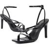 imageMostrin Strappy Heels for Women Square Open Toe Heeled Sandals Ankle Strap Sexy Stiletto High Heels for Party Prom Dating WeddingBlack