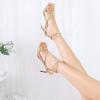 imageMostrin Strappy Heels for Women Square Open Toe Heeled Sandals Ankle Strap Sexy Stiletto High Heels for Party Prom Dating WeddingGold