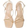 imageMostrin Strappy Heels for Women Square Open Toe Heeled Sandals Ankle Strap Sexy Stiletto High Heels for Party Prom Dating WeddingNude