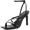 imageMostrin Strappy Heels for Women Square Open Toe Heeled Sandals Ankle Strap Sexy Stiletto High Heels for Party Prom Dating WeddingBlack