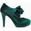 imageMostrin Fashion Vintage Womens Small Bowtie Platform Pumps Ladies Sexy High Heeled ShoesGreen58