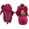imageMostrin Fashion Vintage Womens Small Bowtie Platform Pumps Ladies Sexy High Heeled ShoesPink58