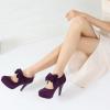 imageMostrin Fashion Vintage Womens Small Bowtie Platform Pumps Ladies Sexy High Heeled ShoesPurple58