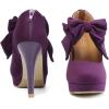 imageMostrin Fashion Vintage Womens Small Bowtie Platform Pumps Ladies Sexy High Heeled ShoesPurple58