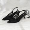 imageMostrin Kitten Heels for Women Pointed Toe Pumps Patent Leather Low Heel Slingback Heels with Buckle Dress Shoes for Dating Party WorkingBlack Polka Dot