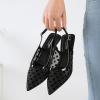 imageMostrin Kitten Heels for Women Pointed Toe Pumps Patent Leather Low Heel Slingback Heels with Buckle Dress Shoes for Dating Party WorkingBlack Polka Dot