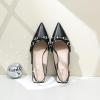 imageMostrin Kitten Heels for Women Pointed Toe Pumps Patent Leather Low Heel Slingback Heels with Buckle Dress Shoes for Dating Party WorkingBlack Pu03