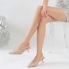 imageMostrin Kitten Heels for Women Pointed Toe Pumps Patent Leather Low Heel Slingback Heels with Buckle Dress Shoes for Dating Party WorkingNude Rhinestone
