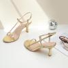 imageMostrin Womens Kitten Heels Strappy Heels Ankle Strap Round Open Toe Heeled Sandals Sexy Fashion Comfort Dress Shoes For Party WeddingGold Pu