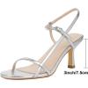 imageMostrin Womens Kitten Heels Strappy Heels Ankle Strap Round Open Toe Heeled Sandals Sexy Fashion Comfort Dress Shoes For Party WeddingSilver