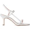 imageMostrin Womens Kitten Heels Strappy Heels Ankle Strap Round Open Toe Heeled Sandals Sexy Fashion Comfort Dress Shoes For Party WeddingWhite