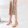 imageMostrin Womens Sandals Strappy Heels for Women Ankle Strap Lace Up Heels Square Open Toe Heels Tie Up Stiletto High Heeled Sandals for Prom Party Daily WearSparkly Rose Gold