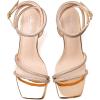 imageMostrin Womens Sandals Strappy Heels for Women Ankle Strap Lace Up Heels Square Open Toe Heels Tie Up Stiletto High Heeled Sandals for Prom Party Daily WearSparkly Rose Gold
