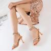 imageMostrin Womens Sandals Strappy Heels for Women Ankle Strap Lace Up Heels Square Open Toe Heels Tie Up Stiletto High Heeled Sandals for Prom Party Daily WearSparkly Rose Gold