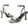 imageMostrin Womens Sandals Strappy Heels for Women Ankle Strap Lace Up Heels Square Open Toe Heels Tie Up Stiletto High Heeled Sandals for Prom Party Daily WearSnakeprint