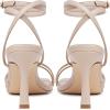 imageMostrin Womens Sandals Strappy Heels for Women Ankle Strap Lace Up Heels Square Open Toe Heels Tie Up Stiletto High Heeled Sandals for Prom Party Daily WearNude04