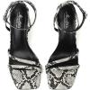 imageMostrin Womens Sandals Strappy Heels for Women Ankle Strap Lace Up Heels Square Open Toe Heels Tie Up Stiletto High Heeled Sandals for Prom Party Daily WearSnakeprint