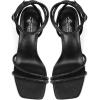 imageMostrin Womens Sandals Strappy Heels for Women Ankle Strap Lace Up Heels Square Open Toe Heels Tie Up Stiletto High Heeled Sandals for Prom Party Daily WearBlack Rhinestone