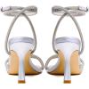 imageMostrin Womens Sandals Strappy Heels for Women Ankle Strap Lace Up Heels Square Open Toe Heels Tie Up Stiletto High Heeled Sandals for Prom Party Daily WearSilver Rhinestone