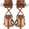 imageMostrin Womens Sandals Strappy Heels for Women Lace Up Heels Square Open Toe Heels Tie Up High Heeled Sandals for Prom Party Daily WearBrown