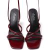 imageMostrin Womens Sandals Strappy Heels for Women Lace Up Heels Square Open Toe Heels Tie Up High Heeled Sandals for Prom Party Daily WearBurgundy