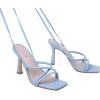 imageMostrin Womens Sandals Strappy Heels for Women Lace Up Heels Square Open Toe Heels Tie Up High Heeled Sandals for Prom Party Daily WearLight Blue